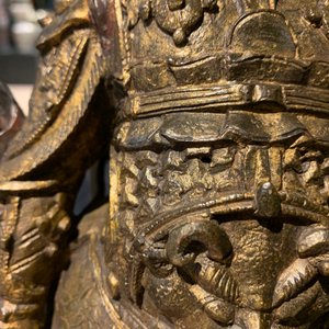 A Chinese gilt-lacquered bronze figure of Weituo, Ming — photo 29