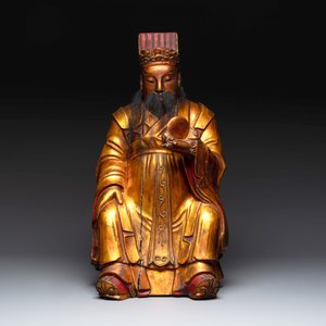 A Chinese gilt-lacquered figure of the star god Lu 祿, 19th C. — photo 2