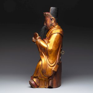 A Chinese gilt-lacquered figure of the star god Lu 祿, 19th C. — photo 3