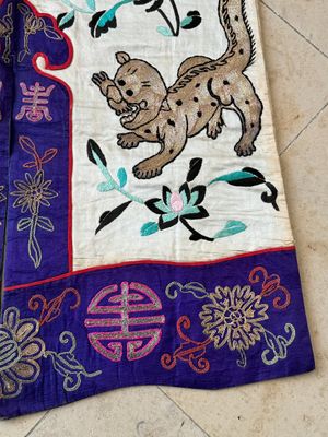 A Chinese gilt-metal embroidered silk 'animals' children's robe, 19/20th C. — photo 20