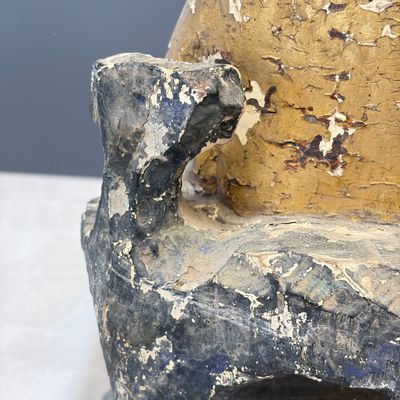 A Chinese gilt-polychromed carved wooden group of Guanyin and child — photo 20