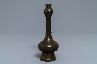 A Chinese gold-splashed bronze 'garlic head' vase, Ming