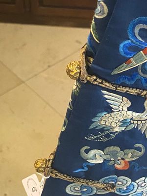 A Chinese gold thread embroidered blue-ground silk 'dragon' robe, 19th C. — photo 17