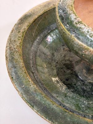 A Chinese green-glazed pottery 'Boshanlu' stemmed censer and cover, Han — photo 14