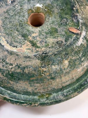 A Chinese green-glazed pottery 'Boshanlu' stemmed censer and cover, Han — photo 19