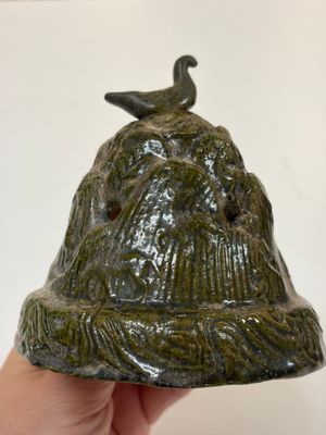 A Chinese green-glazed pottery 'Boshanlu' stemmed censer and cover, Han — photo 5
