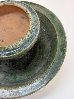 A Chinese green-glazed pottery 'Boshanlu' stemmed censer and cover, Han — photo 10