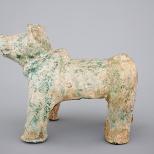 A Chinese green glazed pottery figure of a dog, presumably Han Dynasty — 照片 2