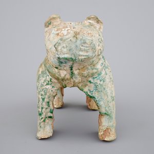 A Chinese green glazed pottery figure of a dog, presumably Han Dynasty — 照片 5