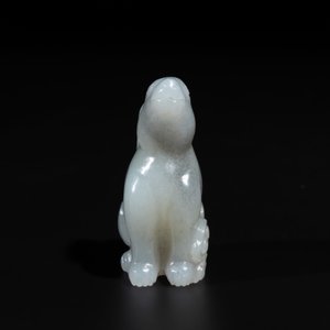 A Chinese grey jade carving of a hare, Qing — 照片 4