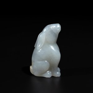 A Chinese grey jade carving of a hare, Qing — 照片 5