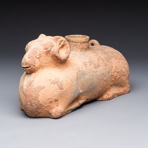A Chinese grey pottery goat-shaped vessel, probably Han — photo 1