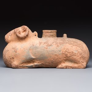 A Chinese grey pottery goat-shaped vessel, probably Han — photo 2