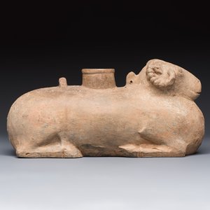 A Chinese grey pottery goat-shaped vessel, probably Han — photo 4