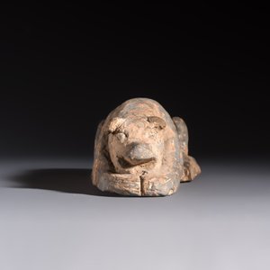 A Chinese grey pottery model of a reclining dog, Han — photo 5