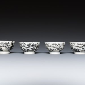A Chinese grisaille 11-piece tea service with a European lady with a child, Qianlong — 照片 13