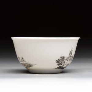 A Chinese grisaille 'Castricum, Blaricum and Workum' cup and saucer, Qianlong — photo 5