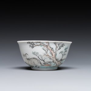 A Chinese grisaille cup and saucer with Lan Caihe, Yongzheng — photo 7