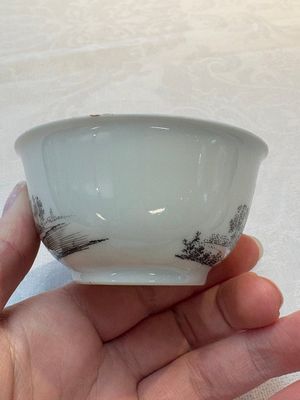 A Chinese grisaille 'Haarlem, Leersum and Liesveld' cup and saucer, Qianlong — photo 4