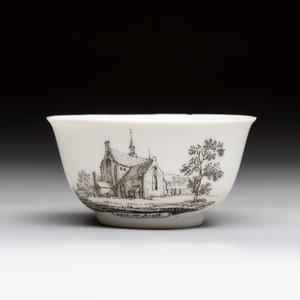 A Chinese grisaille 'Leiderdorp, Arkel and Leerdam' cup and saucer, Qianlong — photo 4