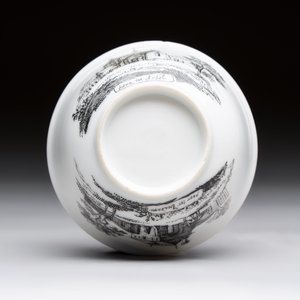 A Chinese grisaille 'Leiderdorp, Arkel and Leerdam' tea bowl and saucer — photo 9