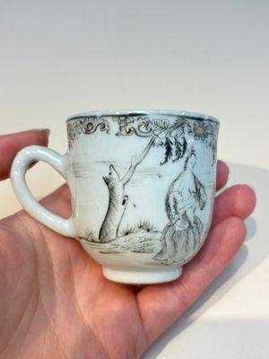 A Chinese grisaille semi-erotic 'La Nourriture' nine-piece tea service, Qianlong — foto 18