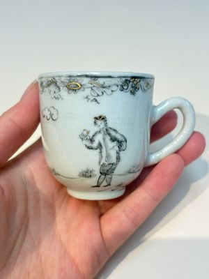 A Chinese grisaille semi-erotic 'La Nourriture' nine-piece tea service, Qianlong — foto 26