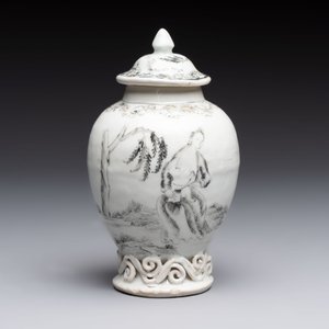 A Chinese grisaille semi-erotic 'La Nourriture' nine-piece tea service, Qianlong — foto 16