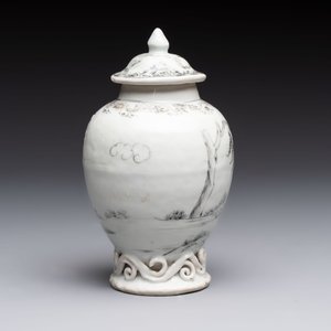 A Chinese grisaille semi-erotic 'La Nourriture' nine-piece tea service, Qianlong — foto 19