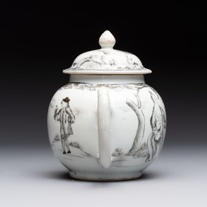 A Chinese grisaille semi-erotic 'La Nourriture' nine-piece tea service, Qianlong — foto 23