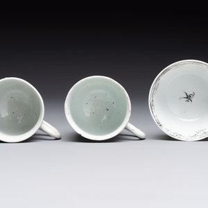 A Chinese grisaille semi-erotic 'La Nourriture' nine-piece tea service, Qianlong — photo 8