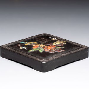 A Chinese hardstone, mother-of-pearl and silver embellished zitan box, Zhou Zhi 周製 mark, 18th C. — photo 8