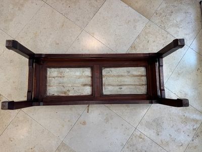A Chinese hardwood low table with two famille rose plaques, Republic — photo 11