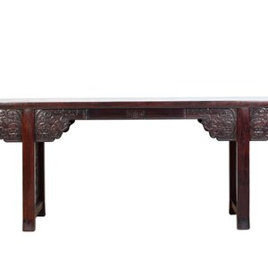 A Chinese hardwood recessed-leg altar table, 'qiaotouan', 19/20th C. — photo 4
