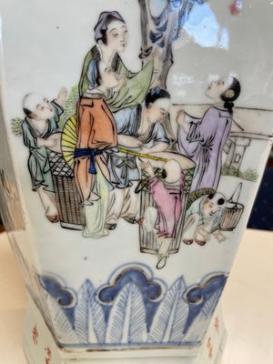A Chinese hexagonal qianjiang cai vase, signed Hui Ru Shi 慧如氏, dated 1910 — 照片 5
