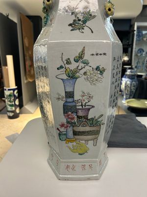 A Chinese hexagonal qianjiang cai vase, signed Wang Qi 王琦, dated 1913 — photo 12