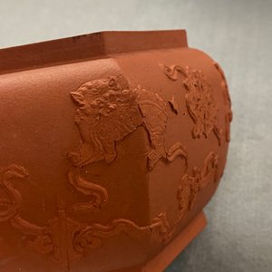 A Chinese hexagonal Yixing stoneware teapot and cover, Kangxi — photo 23