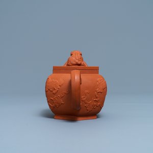 A Chinese hexagonal Yixing stoneware teapot and cover, Kangxi — photo 3