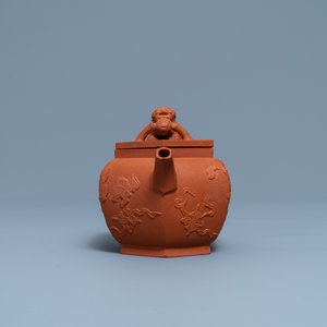 A Chinese hexagonal Yixing stoneware teapot and cover, Kangxi — photo 5