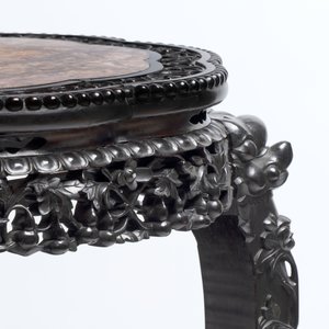 A Chinese hongmu two-tier stand with marble top, Canton 19th C. — photo 7
