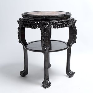A Chinese hongmu two-tier stand with marble top, Canton 19th C. — photo 8