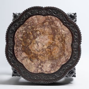 A Chinese hongmu two-tier stand with marble top, Canton 19th C. — photo 9