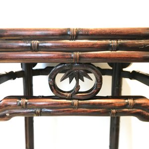 A Chinese huali wooden stand with famille rose plaque, Jiaqing — photo 24