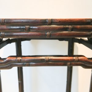 A Chinese huali wooden stand with famille rose plaque, Jiaqing — photo 30