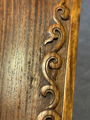 A Chinese Huanghuali wood coffin-shaped offering box and cover with mountainous landscape design, 17/18th C. — photo 13