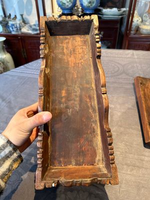 A Chinese Huanghuali wood coffin-shaped offering box and cover with mountainous landscape design, 17/18th C. — photo 30