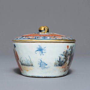 A Chinese Imari style butter tub after Cornelis Pronk: “Dames au Parasol", Qianlong, ca. 1736-1738 — 照片 3