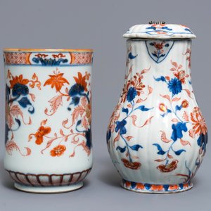 A Chinese Imari-style condiments dish, a covered jug and a mug, Kangxi/Qianlong — 照片 5
