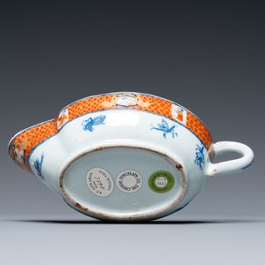 A Chinese Imari-style 'Dames au Parasol' sauceboat after Cornelis Pronk, Qianlong — photo 7