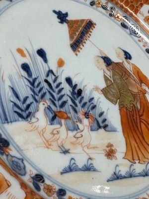 A Chinese Imari-style 'Parasol Ladies' plate after Cornelis Pronk, Qianlong — photo 3